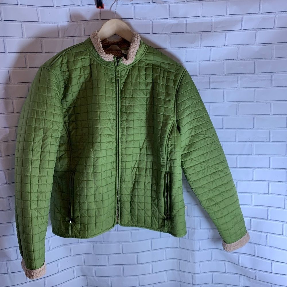 Tsunami Green Quilted Jacket Pile‎ Lined Sz…
